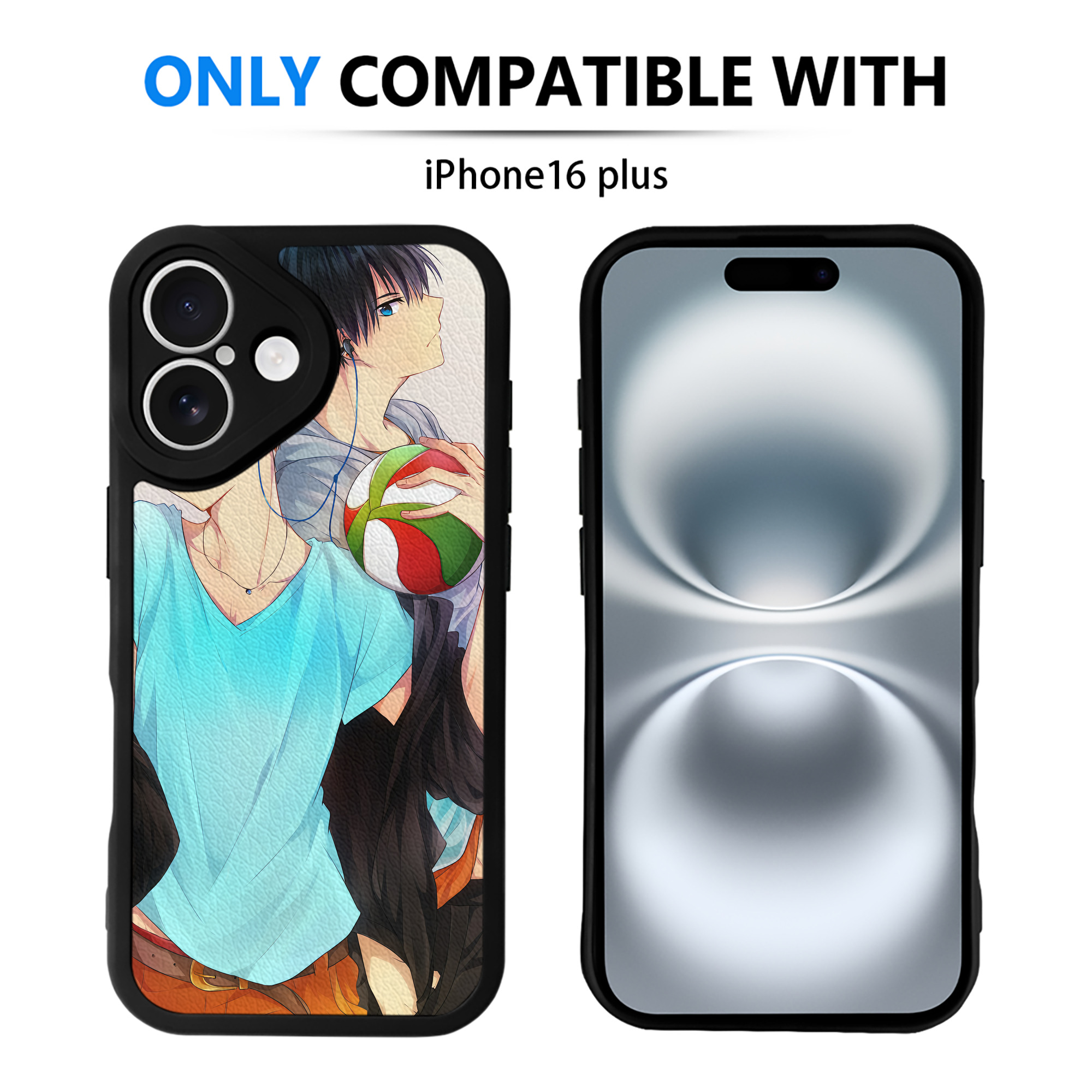 （画像用） ハイキュー!! Haikyu!! 【iPhone 16シリーズ対応】シリコンスマホケース（レザー調） 材質：シリコン